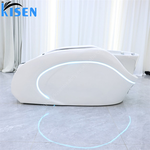 KISEN Multifunctional Automatic Hair Washing Shampoo Basin <b>Electric</b> <b>Massage</b> Table <b>Head</b> Spa Shampoo Bed for Barber Shop - Product Image 2