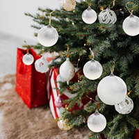 Boules suspendues en tissu brillant doré de 10 cm, boules de Noël, décoration intérieure, réutilisables pour les fêtes d'anniversaire, les mariages