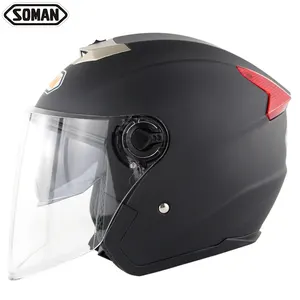 双镜片摩托车头盔骑摩托车半脸casque casco定制SOMAN SM517 & 603