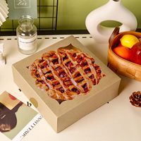 Boîtes à tarte brunes pour pâtisserie, boîtes à tarte avec fenêtre, parfaites pour les tartes, les biscuits, les gâteaux au fromage, les desserts faits maison