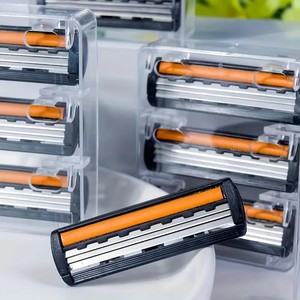 Manual <b>Razor</b> 3 Blade Stainless Steel Disposable For Men Face Shaving <b>Razor</b> Yellow Color - Product Image 4