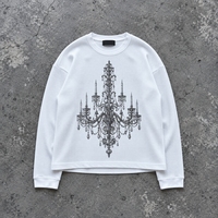 Sweat-shirts personnalisés pour hommes, impression DTG, coton gaufré, manches longues, t-shirt vintage surdimensionné, sweat-shirts thermiques pour hommes