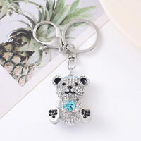 Porte-clés en alliage de zinc motif ours, pendentif de sac mignon de dessin animé, accessoires de suspension DIY, cadeau de luxe pour couple et étudiant