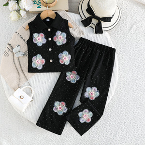 Traje Infantil Estilo Coreano, <span class=keywords><strong>Top</strong></span> con <span class=keywords><strong>Tirantes</strong></span> y Pantalones de Color Sólido, Trajes de Moda para Niñas, Ropa Infantil Diaria para 4-7 Años - Product Image 5