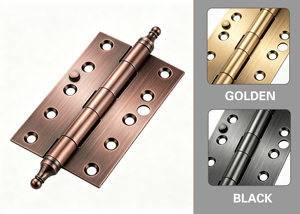 Charnière à billes en fer couleur <span class=keywords><strong>AC</strong></span> noir doré, 6 pouces, épaissie 4,0 mm, pour porte d'entrée en cuivre massif lourde - Product Image 5