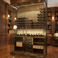 Système de rangement flottant en fil métallique de style moderne, kits de suspension de fils, support à vin en fil métallique, présentoir de bouteilles de vin du sol au plafond
