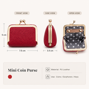 Sac à bijoux carré en cuir écologique Ele Queen, mini pochette portable à fermeture Kiss Lock avec doublure douce pour organiser les bijoux de voyage - Product Image 4