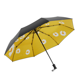3 fois le parapluie de mandala psychédélique magique léger <span class=keywords><strong>anti</strong></span>-UV Parapluie compact de voyage pliant noir <span class=keywords><strong>anti</strong></span> UV - Product Image 1