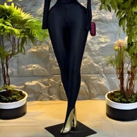 Pantalon de jogging moulant uni à taille élastique pour femme, style streetwear, tendance boutique