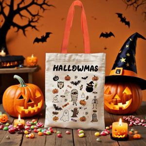 Bolsas de Lona Personalizadas para Halloween, Bolsas de Lona para Regalos, Bolsas de Lona para Dulces con Diseño de Calabaza, Bolsas de Lona Personalizadas - Product Image 6