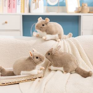Peluche <span class=keywords><strong>chinchilla</strong></span> réaliste en position couchée, jouet en peluche mignon pour enfants, cadeau en peluche animal - Product Image 3