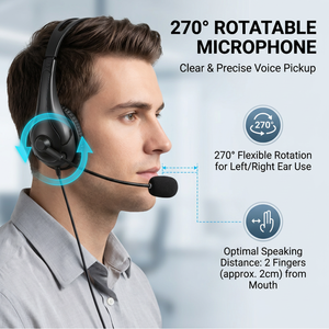 Auriculares Profesionales Supraaurales con Micrófono Flexible, Sonido Estéreo con Cancelación de Ruido Ambiental para Llamadas de Oficina - Product Image 6