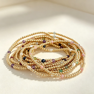 Bracelet en perles de pierre de naissance naturelle de 3 mm, perles en acier inoxydable, bracelet de pierre de naissance, vente en gros, bijoux personnalisés pour petites entreprises, OEM ODM - Product Image 6