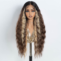 Perruque synthétique tressée Lace Front pour femmes noires, pré-épilée, blonde, résistante à la chaleur, petite taille de bonnet