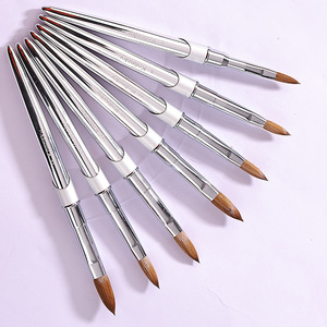 Venta Directa de Fábrica, Herramientas para Pintar Uñas, Pincel de Uñas Acrílico Kolinsky Puro con Mango Metálico Plateado - Product Image 5