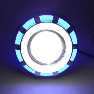 Phare LED pour <span class=keywords><strong>moto</strong></span>, faisceau double, multicolore, double halo, œil d'ange et de démon, projecteur intégré, feu antibrouillard - Product Image 6
