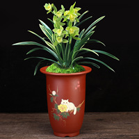 Pot Bonsai Persegi Yixing Zisha Premium Terlaris, Pot Tanah Liat Buatan Tangan untuk & Sansevieria Tanaman Hias Dalam Ruangan