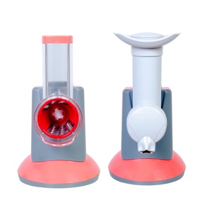 Sorbetière en ABS portable 2-en-1 Coupe-légumes et sorbetière manuel/électrique avec langue française pour usage domestique et camping-car - Product Image 3