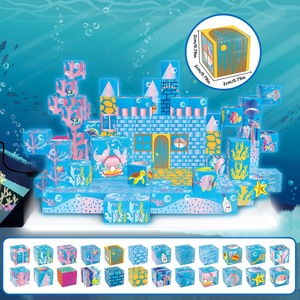 Ensemble de blocs de construction magnétiques sous-marins, blocs de construction lumineux à assembler soi-même avec tableau lumineux, jouet éducatif pour enfants - Product Image 4