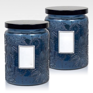 2 in 1 Gift Set of Two 16 Ounce Mason Glass Jar Candle
