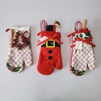 Ensemble cadeau de cuisine de Noël Mitaine de four avec spatule essuie-tout et ustensiles de cuisine en silicone