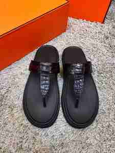 Sandales de plage de luxe pour hommes, en cuir gaufré crocodile, légères, pour l'été et l'extérieur, de haute qualité, style Rome - Product Image 3