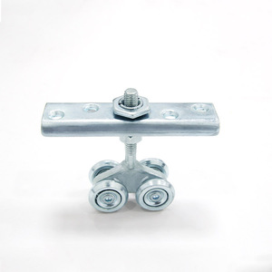 슬라이딩 도어 및 창 스틸 더블 휠 레일 매달려 탑 트롤리 실버 슬라이딩 트랙 롤러 매달려 헛간 도어 레일 트롤리 휠 - Product Image 6