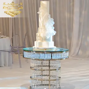 حزب الحدث تستخدم قاعدة من الاستانلس ستيل جولة كعكة الزفاف الجدول