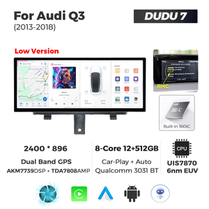 MEKEDE DUDU7 7870 12+512G Android <span class=keywords><strong>13</strong></span> Reproductor Multimedia 2K con Car-play, Radio para Auto con GPS de Doble Banda y WiFi para Audi <span class=keywords><strong>Q3</strong></span> 2013-2018 - Product Image 4