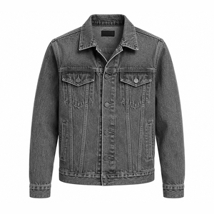 Custom Blue Black Winter Stand Collar <b>Denim</b> <b>Jacket</b> Factory Wholesale Distressed Premium Cotton <b>Denim</b> Outerwear Supplier - Product Image 1