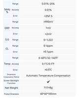 Analyseur d'eau numérique rétroéclairé multi-paramètres, 8 fonctions, pH/TDS/EC/SALT/ORP, moniteur de qualité de l'eau portable pour piscine