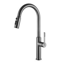 Robinet de cuisine à bec flexible haut en alliage de zinc, mitigeur chaud/froid en acier inoxydable pour évier