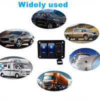 Panneau d'interrupteurs à bascule 2 voies 12/24V pour voiture, camping-car, camion, VTT, bateau, marine, avec voltmètre numérique LED et contrôle de circuit USB-C