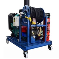 Máquina de Limpieza de Alcantarillado a Alta Presión, 150 bar/2175 psi, 100-160 L/min, 26-42 GPM, con Motor Diésel, para Limpieza de Tuberías y Drenajes