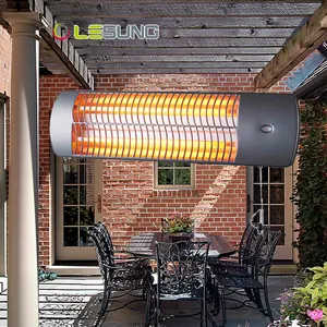 Wall-Mounted Outdoor Infrared Patio Heater Pull Chain Control With 3 Heating Level