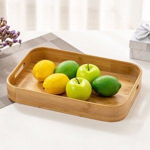 Bamboo Rectangular <b>Tray</b> With <b>Rounded</b> Corners For Tea <b>Serving</b> Hotel Use - Product Image 3