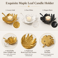 Support de bougie chauffe-plat en forme de feuille d'érable dorée, décoration d'intérieur, ornement porte-bougie d'aromathérapie