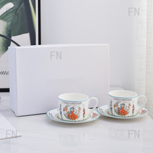 ชุดถ้วยและจานรองเซรามิกของสะสมแสงแดดหรูหราสไตล์ยุโรป - Product Image 4