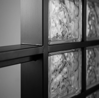 Cloison en verre renforcé de type divisé en acier inoxydable, bloc de verre translucide creux, séparateur de pièce, décoration d'entrée pour la maison