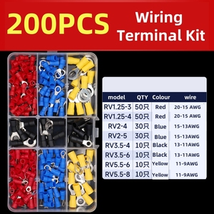 Kit de Terminales de Crimpado de 102/200/280 Piezas - Surtido de Conectores de Cobre Preaislados (Rojo/Azul/Amarillo) 22-10 AWG al por Mayor - Product Image 3