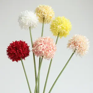 8CM 꽃 머리 7 색 탁구 꽃 국화 퐁퐁 꽃 단일 줄기 인공 민들레