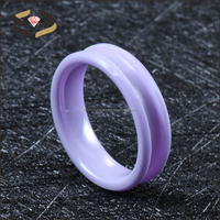 Bague de mariage en céramique violette à la mode bague en céramique vierge avec bague d'incrustation de bricolage cadeau de fiançailles 6mm 8mm