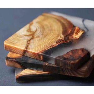 Live Edge Resin Wood <b>Coaster</b> Set Heat Resistant <b>Drink</b> <b>Coasters</b> for Coffee Tea Dining Table Home Office Kitchen Decor - Product Image 1