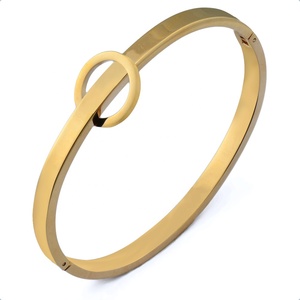 En Acier Inoxydable Plaqué <span class=keywords><strong>Or</strong></span> Rose <span class=keywords><strong>Bracelet</strong></span> <span class=keywords><strong>jonc</strong></span> Ouvert - Product Image 1
