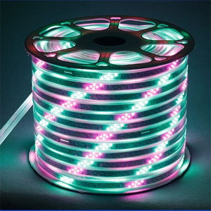 ไวไฟ60P AC220V illume IP65กันน้ำที่เชื่อมต่อทีวีแบบซิกผึ้งข้อมูล PVC SMD 5050 RGB LED Strip LIGHT - Product Image 1