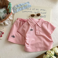 Groothandel meisjesboutique kinderkleding zomer korte mouw shirt rok & broek tweedelig set formeel zoet pak