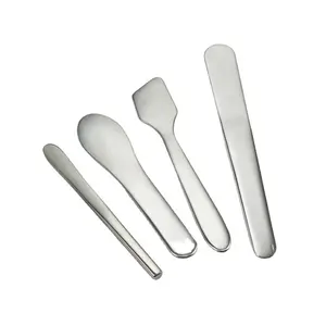 Logo Printing Makeup Foundation mixing tool Polished 304 stainless steel Cosmetic spatulas