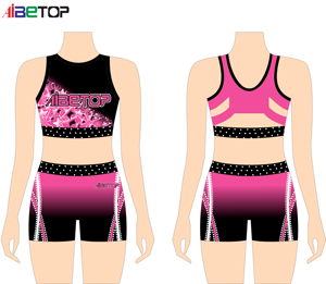 Design Your Own Teams Kids Training Sets Sparkling Cheer Crop Bra And Shorts