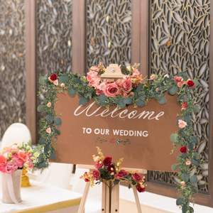 Guirlande artificielle d'eucalyptus, feuillage plat, haute simulation, pour décoration de mariage, feuilles de pommier, 144 brins - Product Image 3