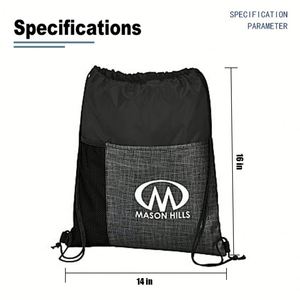 Custom Logo Drawstring <b>Bag</b> Eco-Friendly Waterproof Polyester Drawstring Backpack Promotional Gifts Fitness Drawstring Backpack - Product Image 4